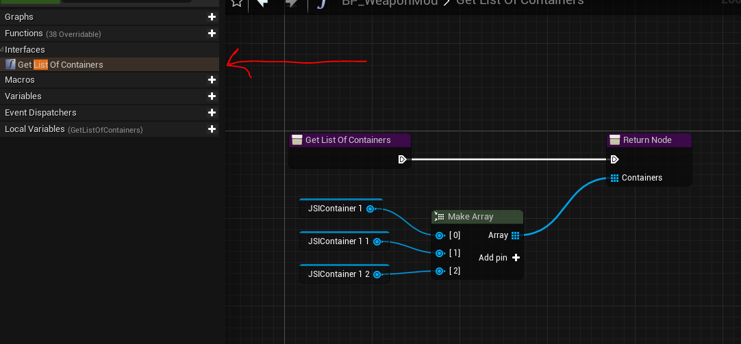 GetListOfContainers function returning container references