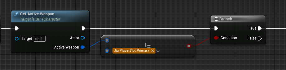 Blueprint checking the currently active equipment slot