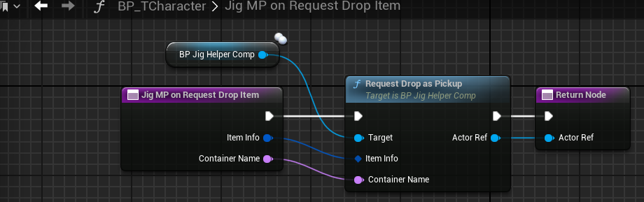 Blueprint spawning a pickup when an item is dropped