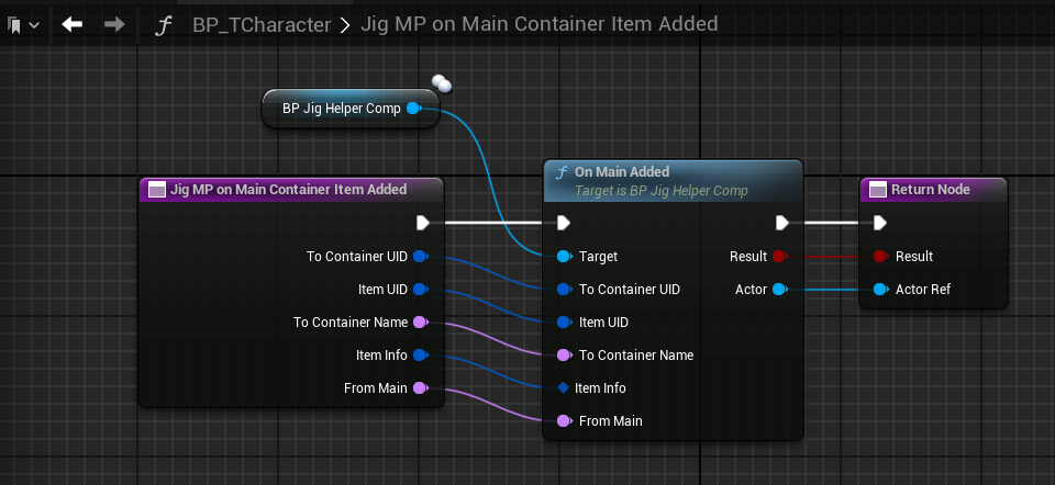 On Main Container Item Added forwarded to the helper component