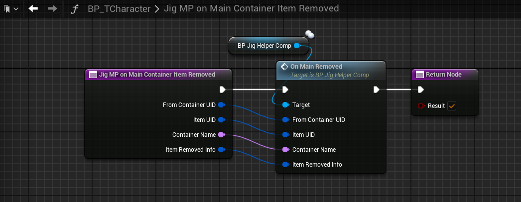 On Main Container Item Removed forwarded to the helper component