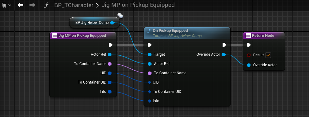 On Pickup Equipped forwarded to the helper component