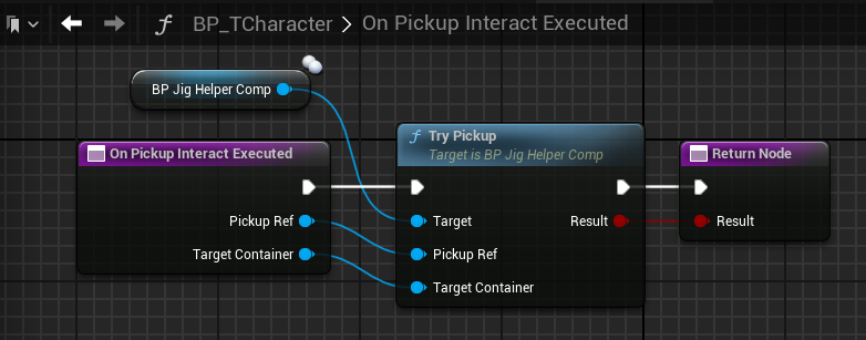 On Pickup Interact Executed forwarded to the helper component